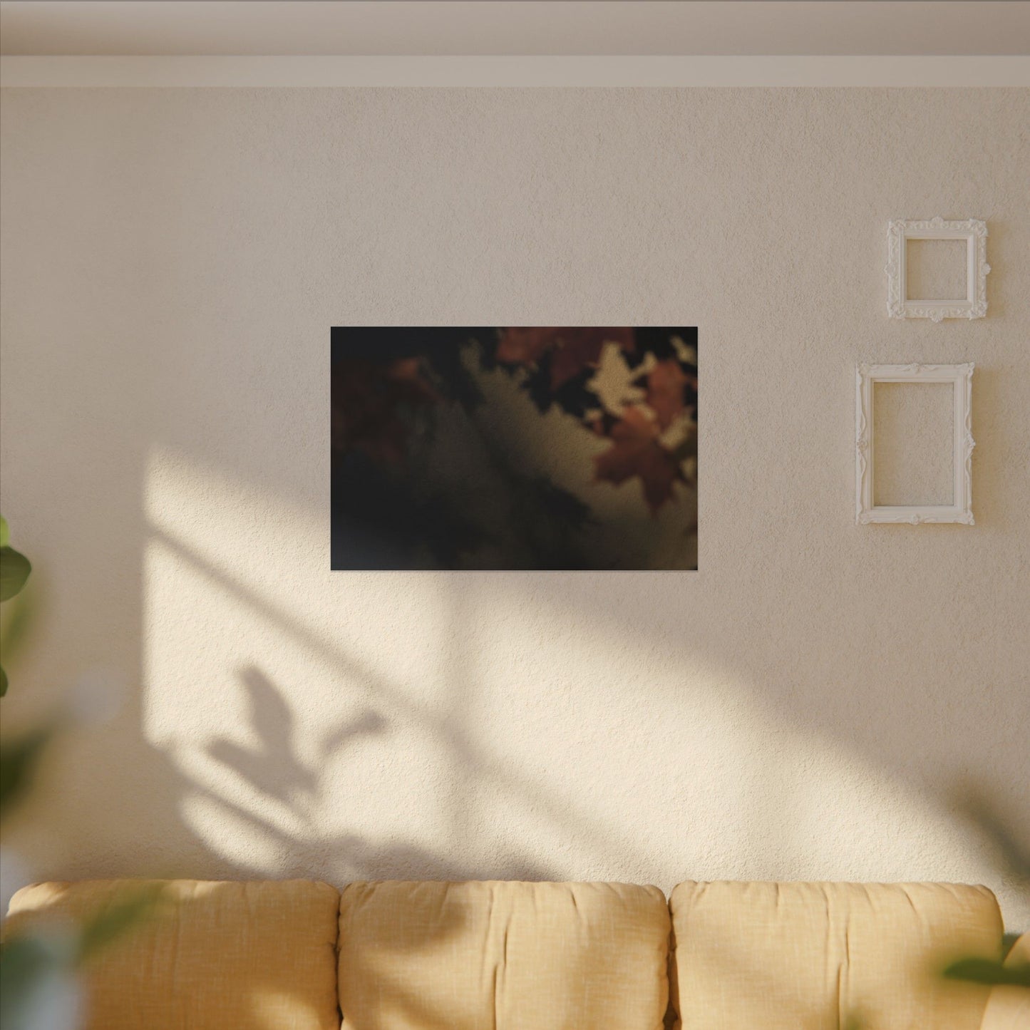 Shadow Play Canvas Art | Autumn Dark Japandi Moody Minimal Art