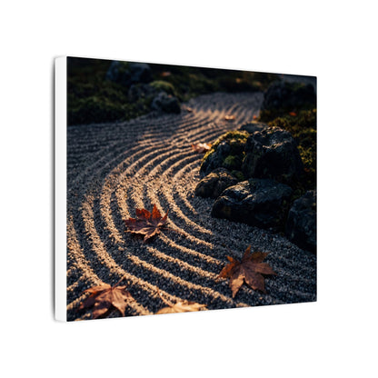 Rock Garden Moody Minimal Canvas Art | Bold Dark Japandi Art