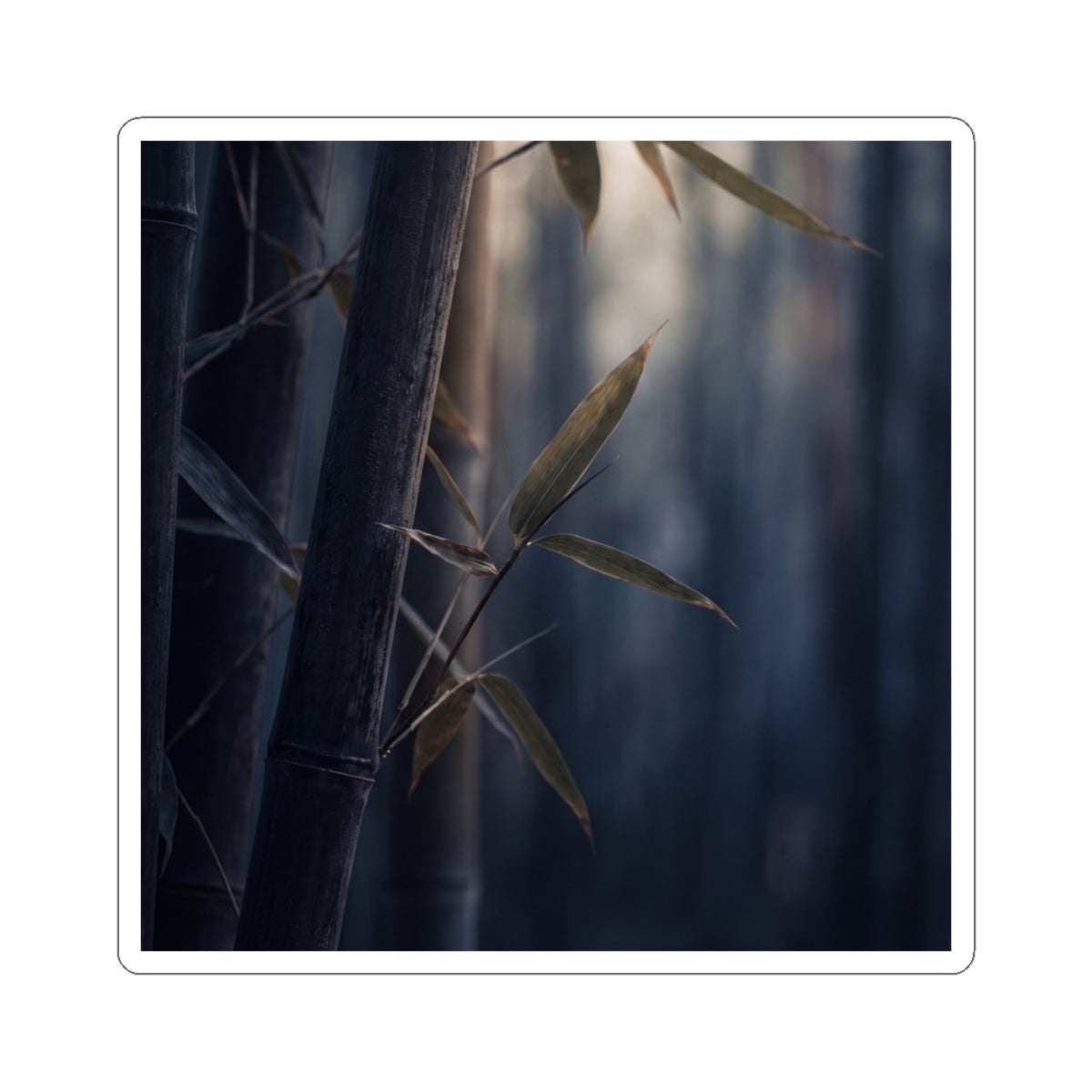Bamboo Grove Sticker | Summer Dark Japandi Moody Minimal Art Art Print