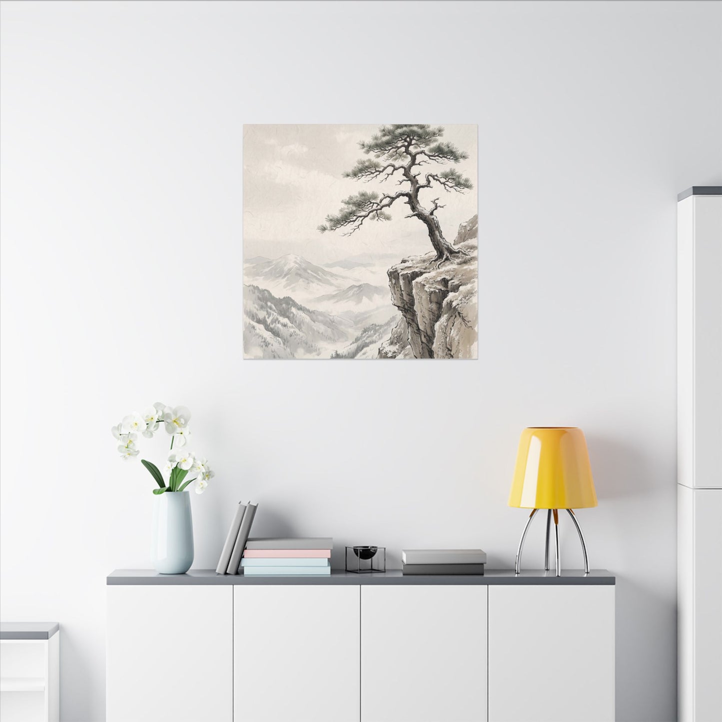 Seijaku Pine Tree Canvas Art - Japandi Japanese Pattern