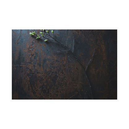 Moody Rust Patina Canvas Art - Moody Minimal Dark Japandi Art Print