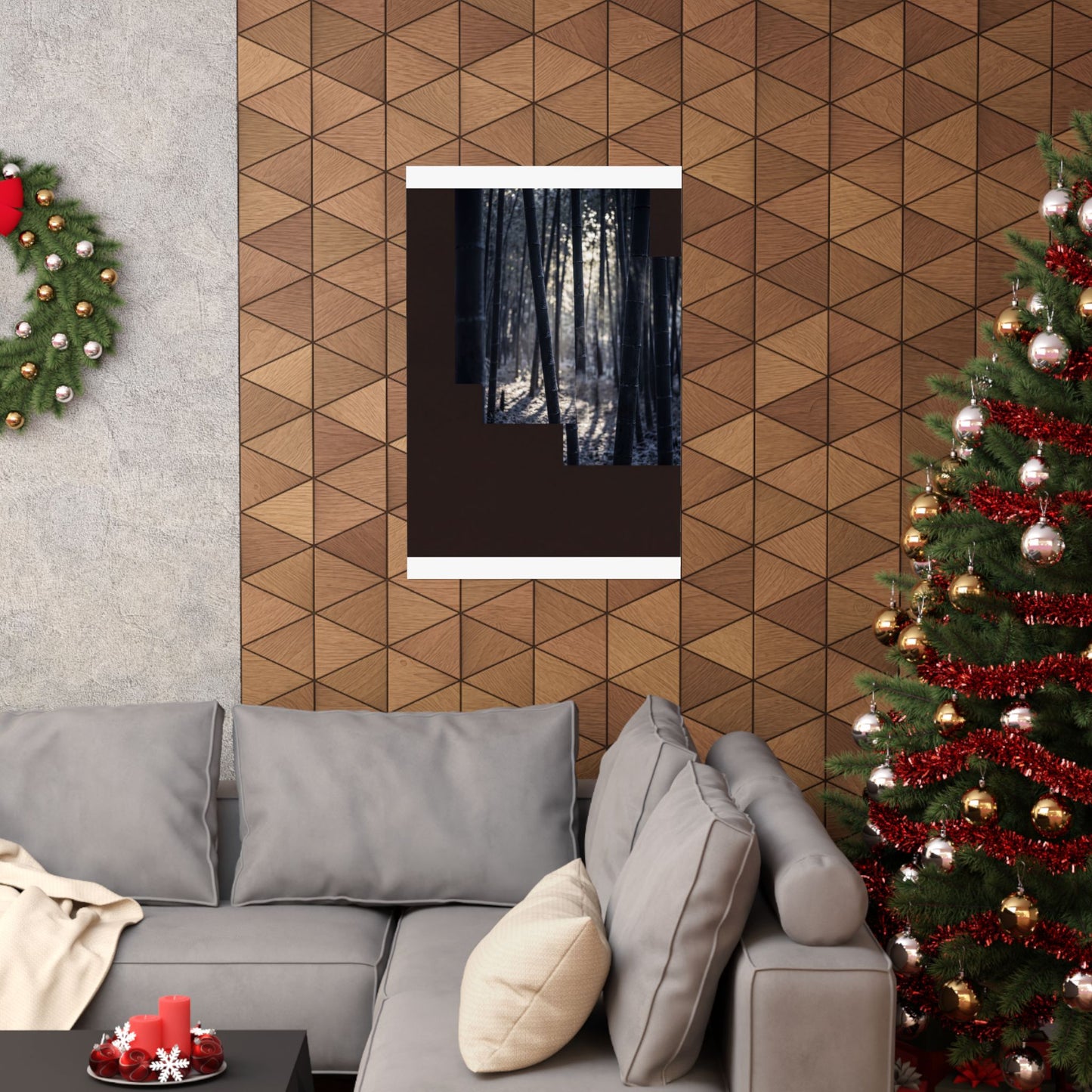 Ma Bamboo Grove Wall Art Print - Dark Japandi Moody Minimal
