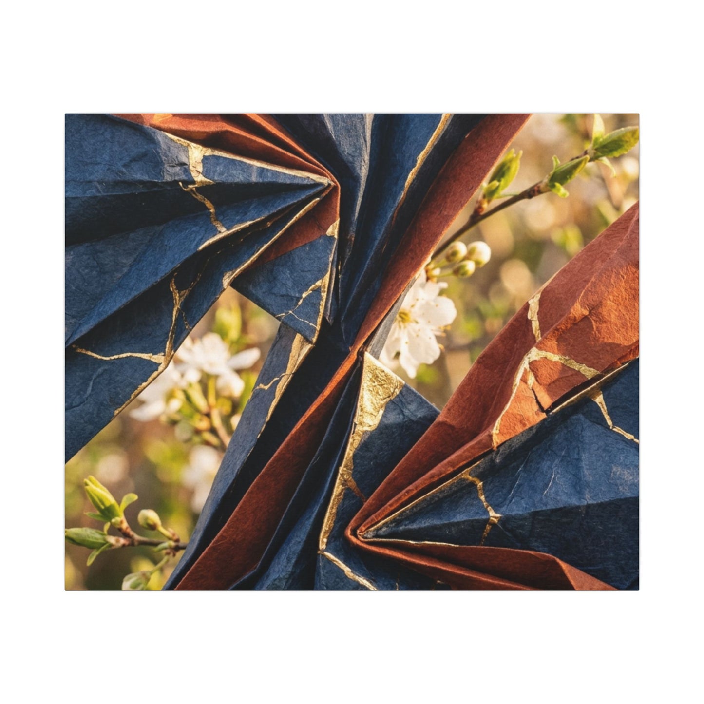 Golden Hour Paper Fold Canvas Art - Kintsugi Ma