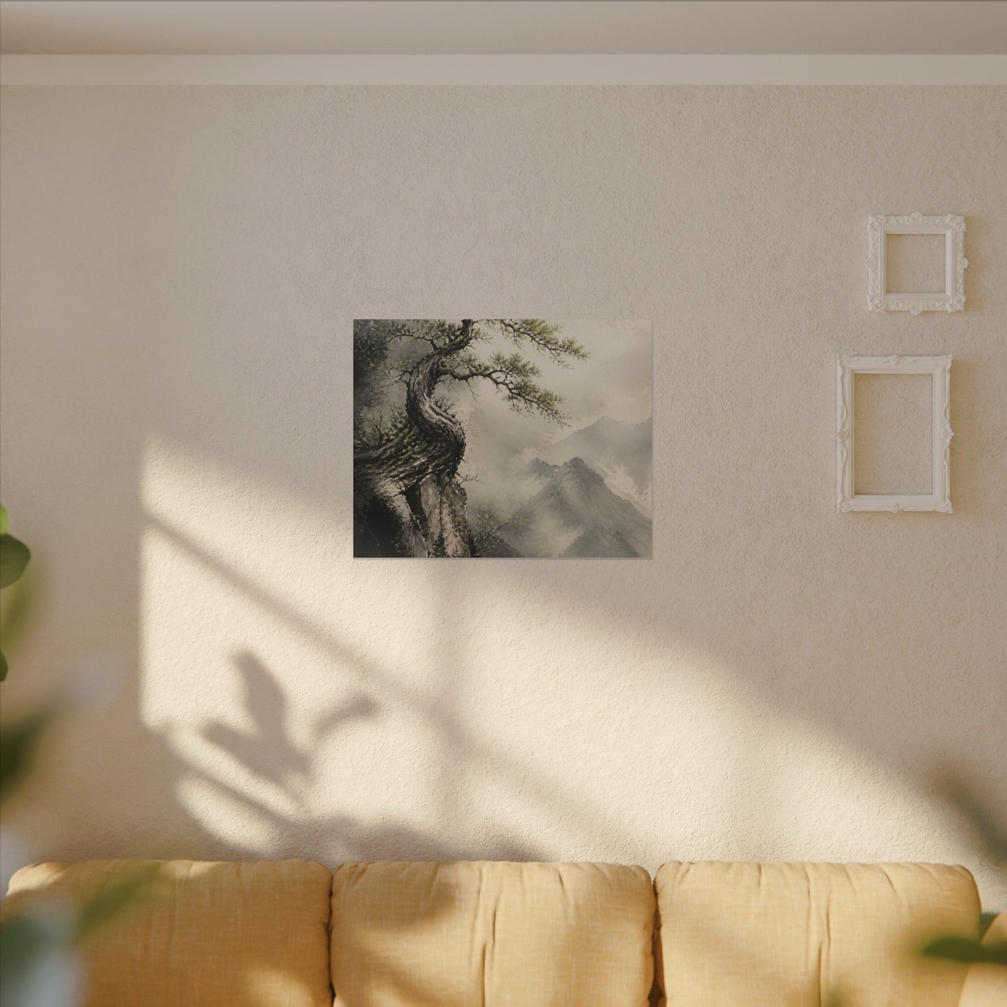 Spring Pine Tree Watercolor Canvas Art | Warm Decor