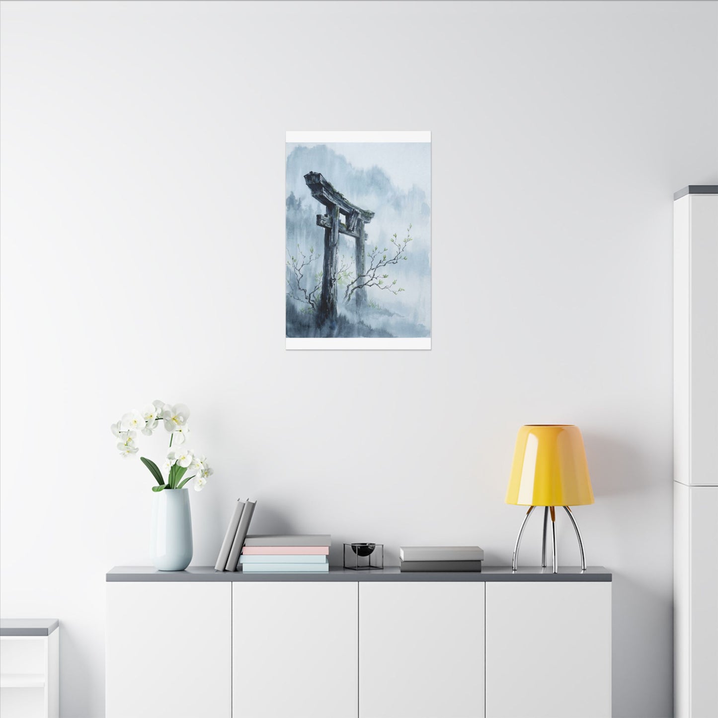 Torii Gate Canvas Art | Spring Zen Sumi E Art