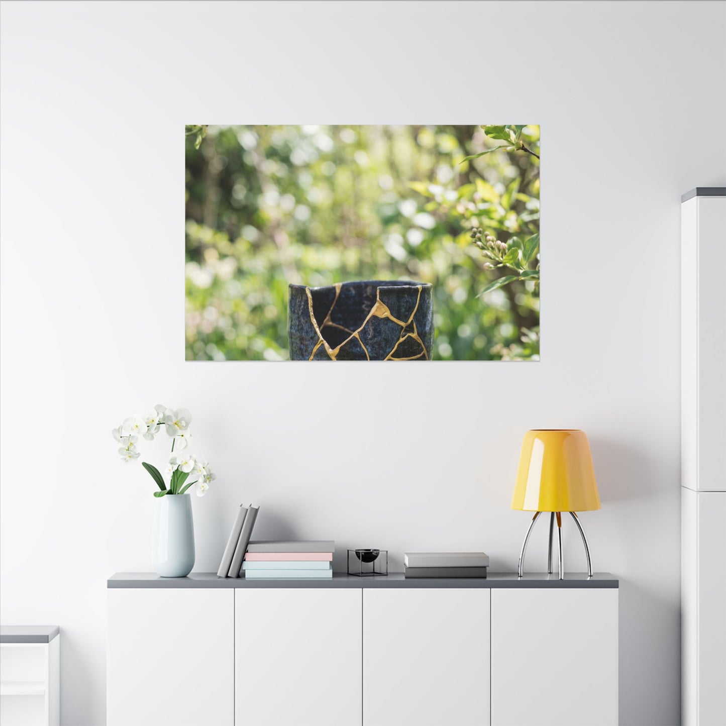 Kintsugi Broken Pottery in Dappled | Broken Beauty Canvas Art