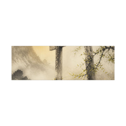 Spring Torii Gate Sumi E Canvas Art | Tranquil Decor