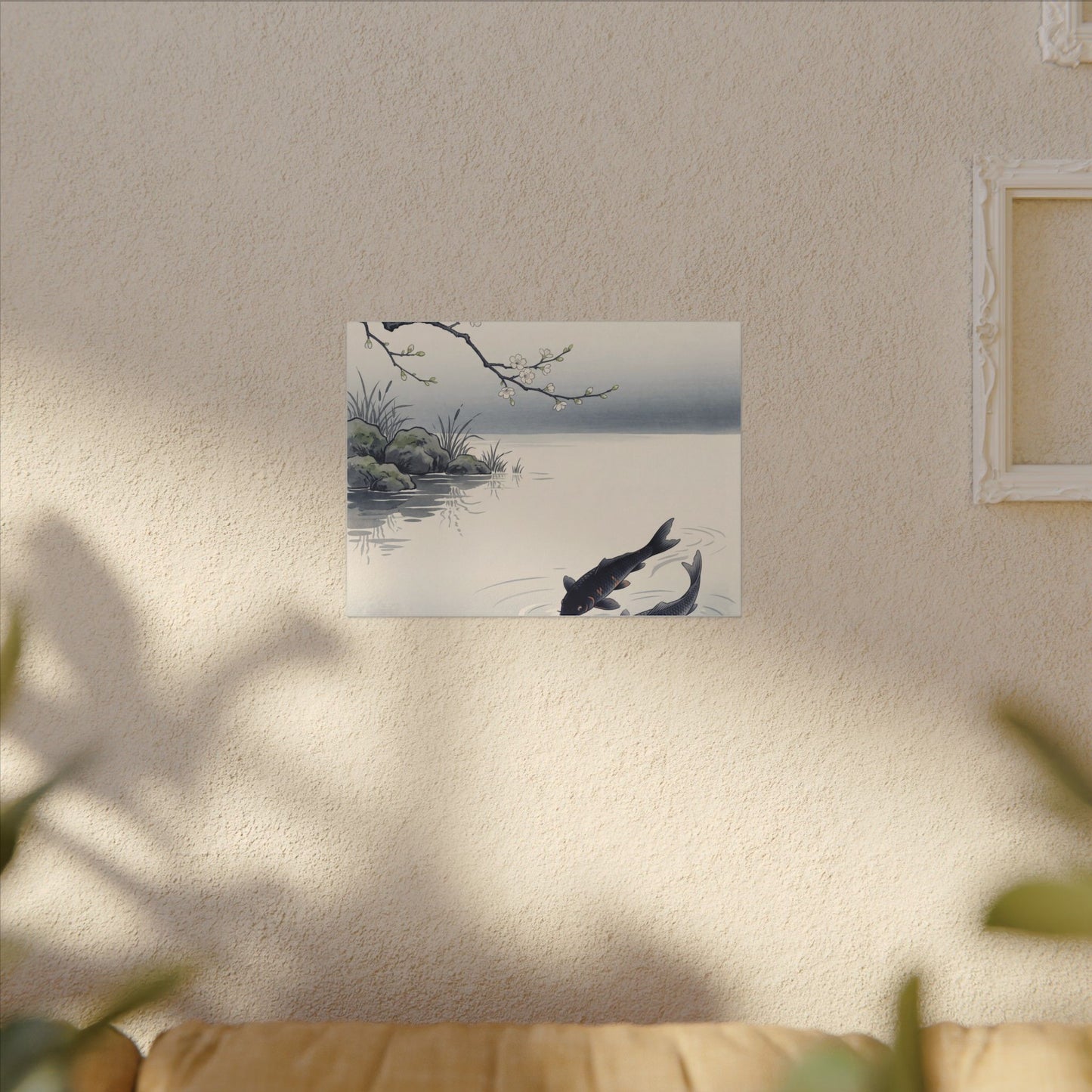 Ma Koi Pond Canvas Art - Zen Ukiyo E Inspired