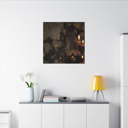 Shadow Play Dark Texture Canvas Art | Moody Dark Japandi Art