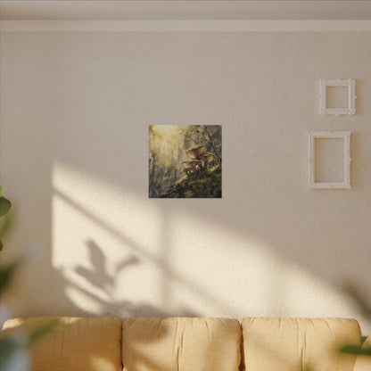 Wild Mushrooms Canvas Art | Spring Japandi Watercolor Art