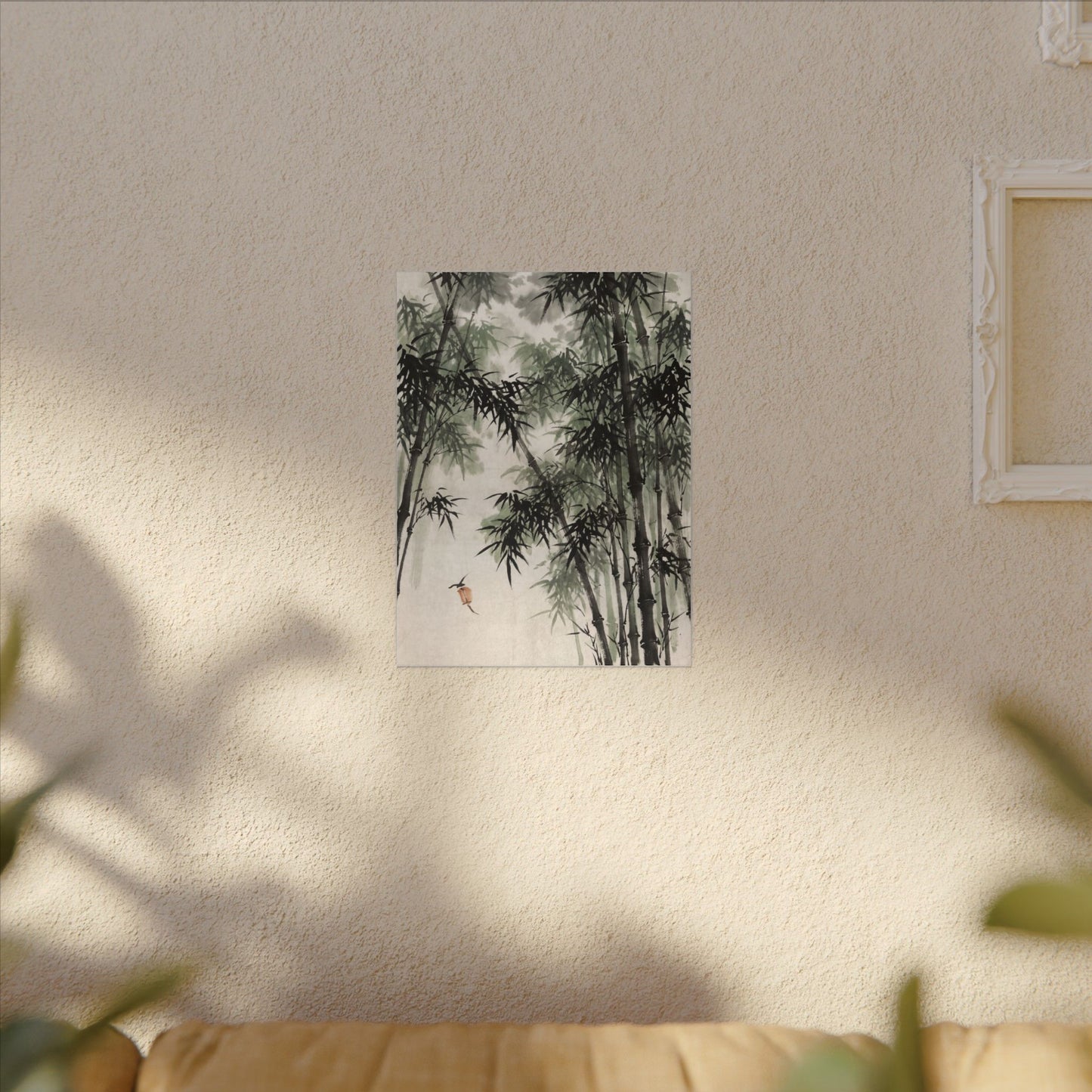 Zen Bamboo Grove in Overcast | Sumi E Canvas Art