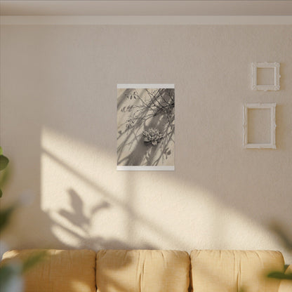 Winter Lotus Flower Sumi E Canvas Art | Contemplative Decor