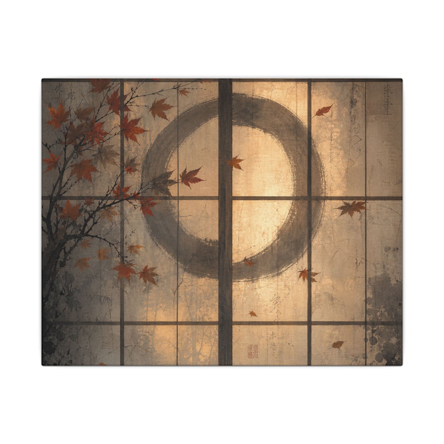 Shoji Screen Texture Canvas Art | Earthy Japandi Art