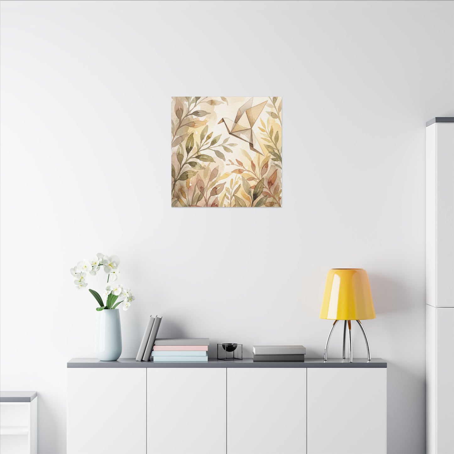 Fukinsei Paper Fold Canvas Art - Japandi Watercolor