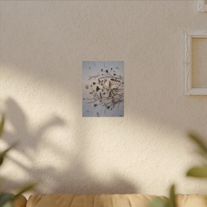Elegant Dried Flowers Canvas Art - Japanese Pattern Japandi