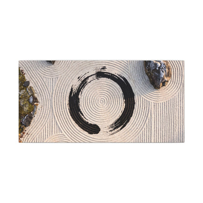 Rock Garden Canvas Art | Winter Zen Enso Art