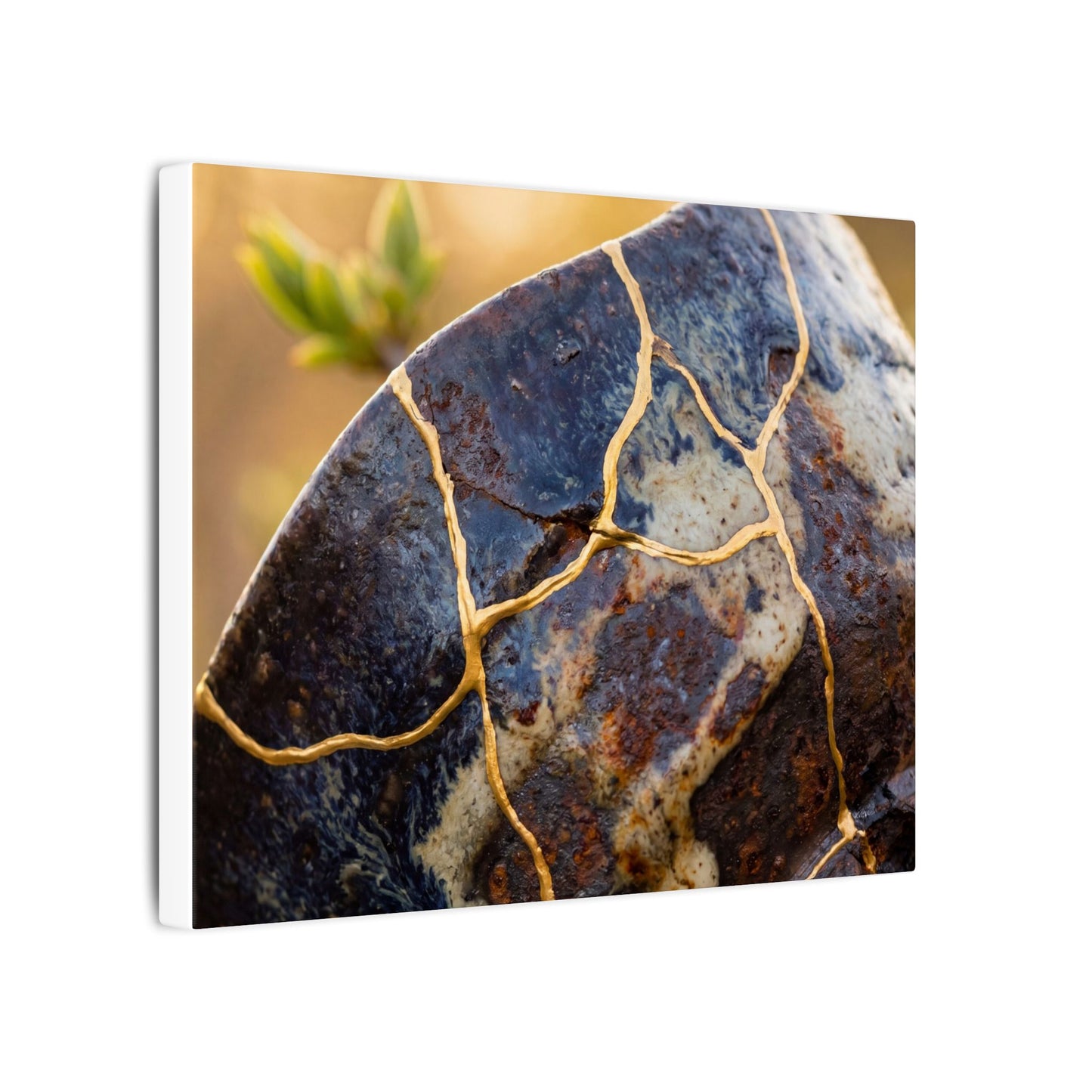 Fukinsei Rust Patina Canvas Art - Kintsugi Gold Repair