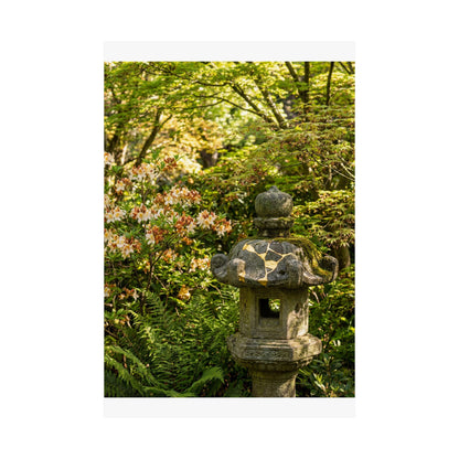 Dappled Stone Lantern Wall Art Print - Kintsugi Shibui