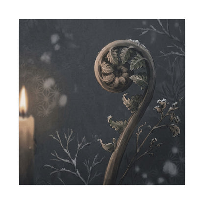 Candlelight Fern Unfurling Canvas Art - Japandi Ma