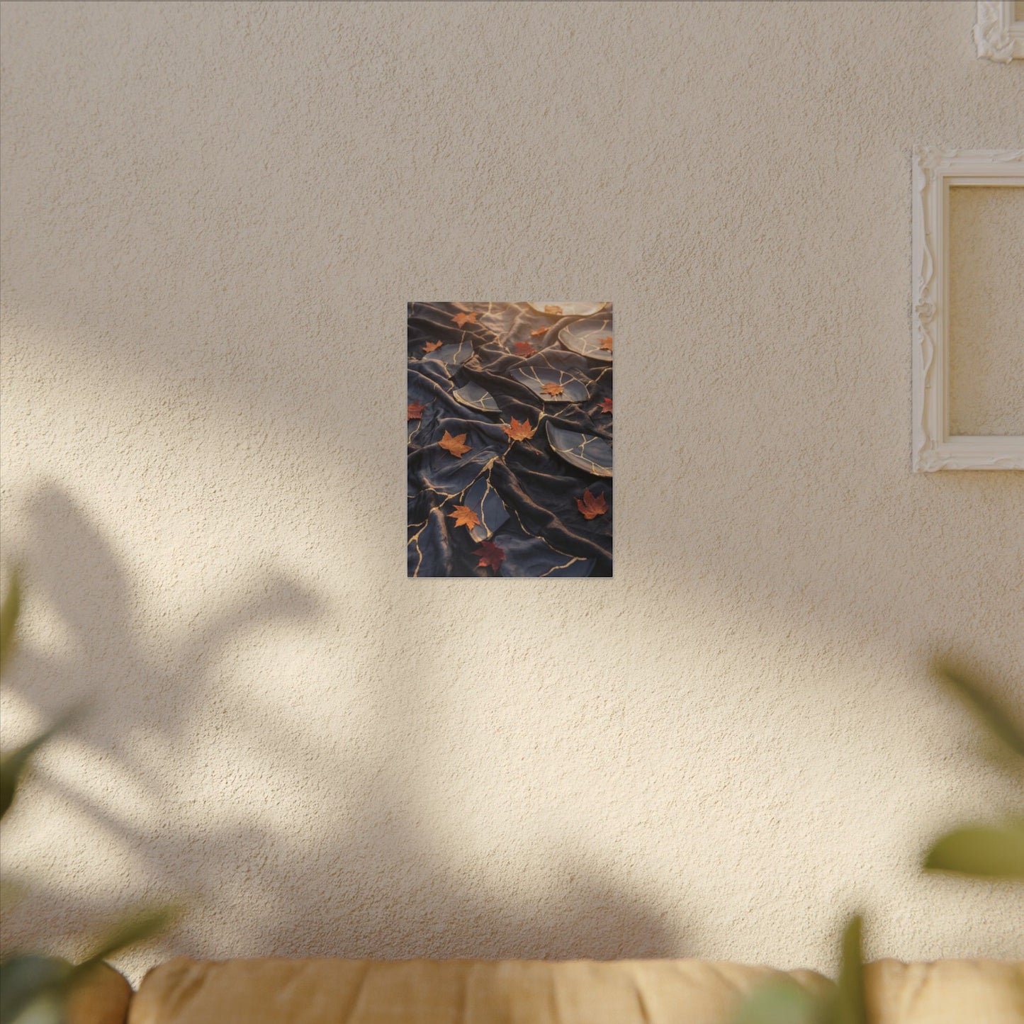Golden Hour Silk Drape Canvas Art - Kintsugi Shibui