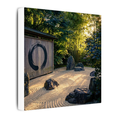 Rock Garden Enso Canvas Art | Tranquil Zen Art