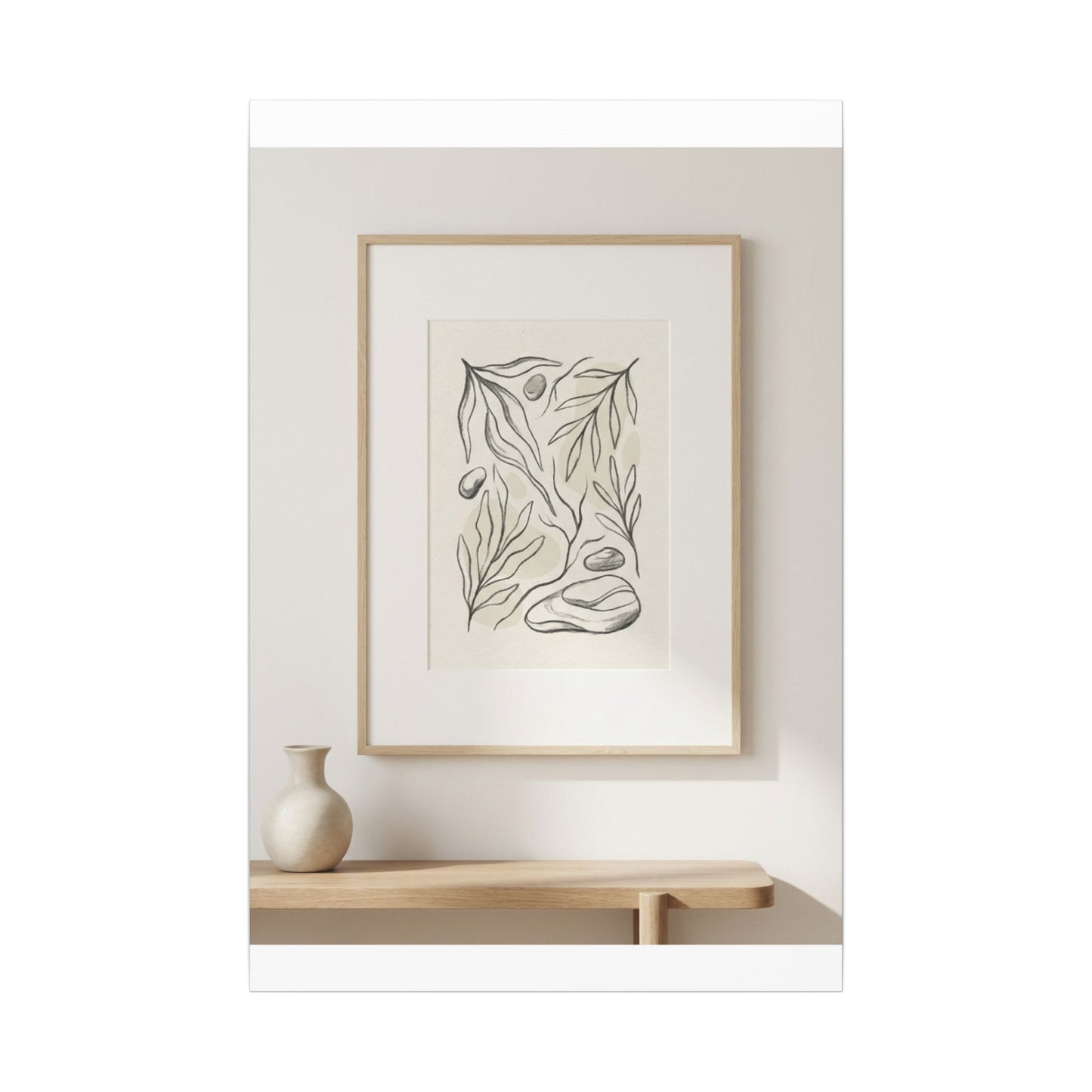 Japandi Charcoal Canvas Art