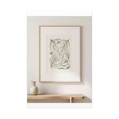 Japandi Charcoal Canvas Art