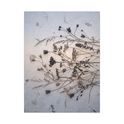 Elegant Dried Flowers Canvas Art - Japanese Pattern Japandi