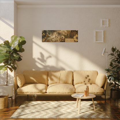 Spring Ocean Wave Herbarium Canvas Art | Nostalgic Decor