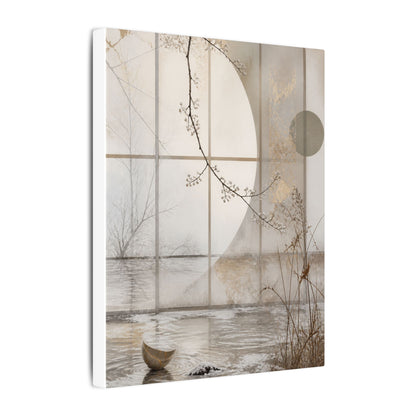 Winter Shoji Screen Japanese Pattern Canvas Art | Elegant Decor