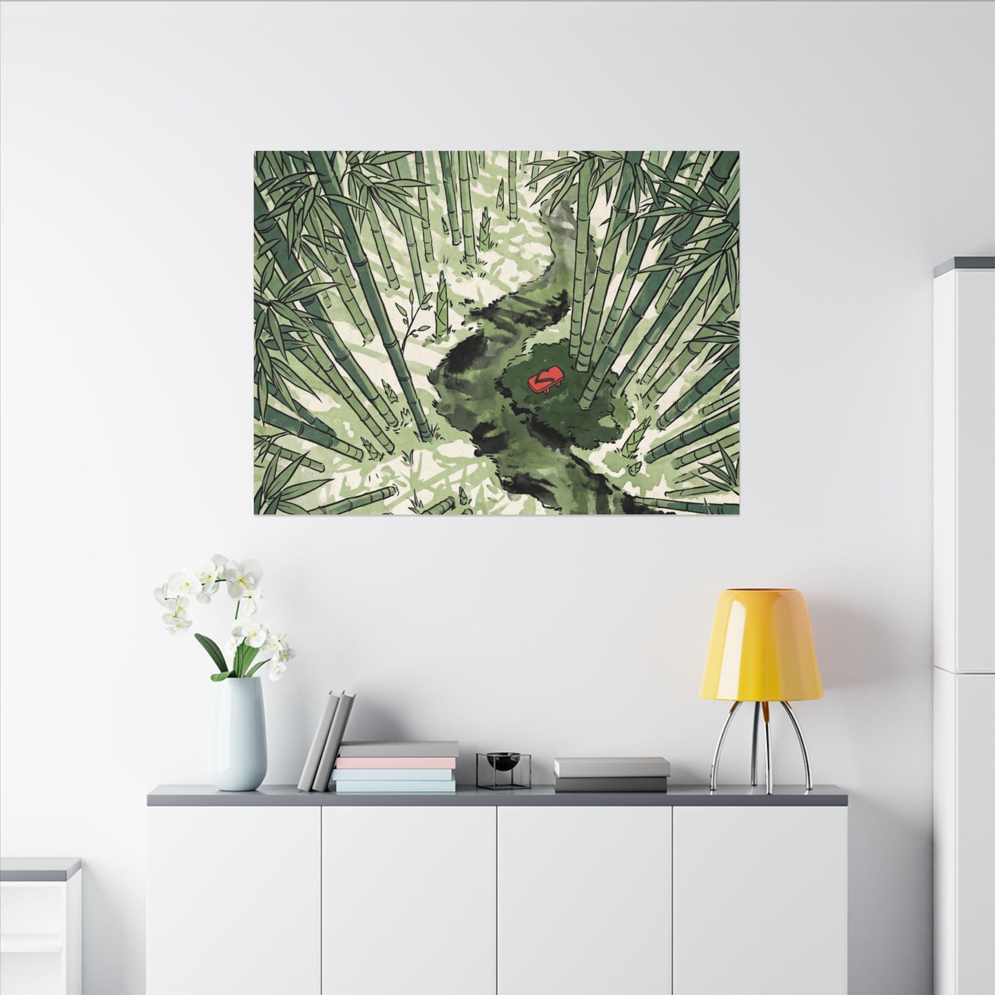 Peaceful Bamboo Grove Canvas Art - Ukiyo E Inspired Zen