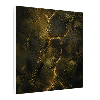 Shibui Cracked Earth Canvas Art - Dark Japandi Dark Texture