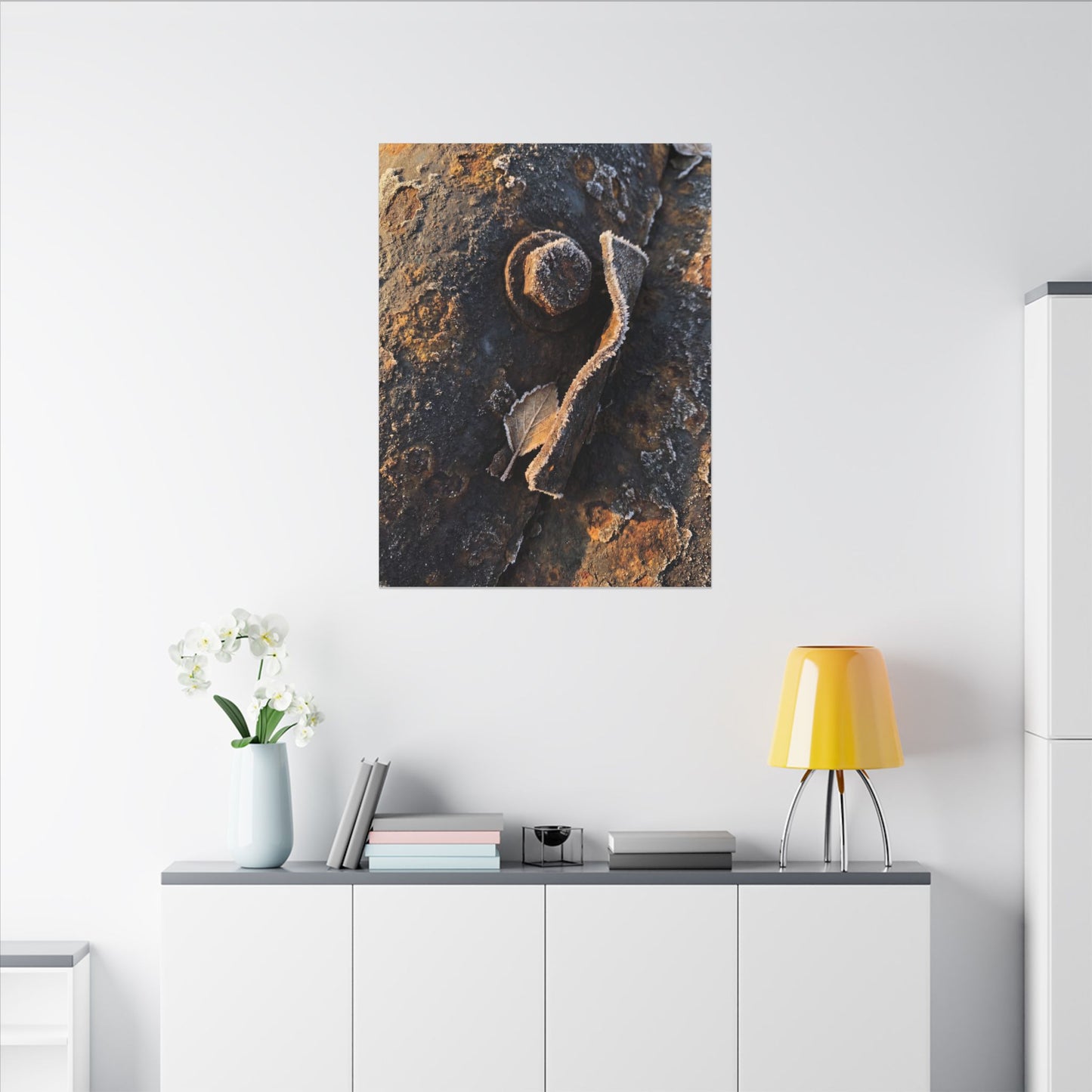 Moody Rust Patina Canvas Art - Moody Minimal Dark Japandi