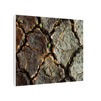 Earthy Cracked Earth Canvas Art - Japanese Pattern Japandi