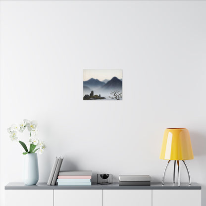 Mountain Mist Karesansui Canvas Art | Contemplative Zen Art