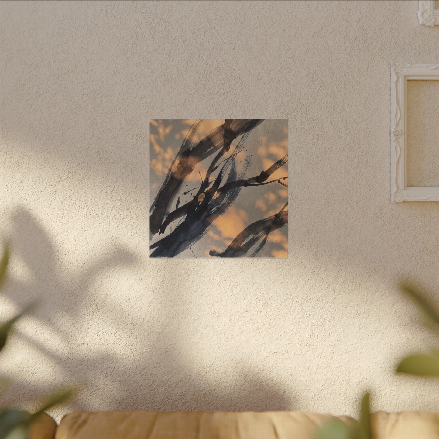 Datsuzoku Ink Brushstroke Canvas Art - Dark Japandi Shadow Zen