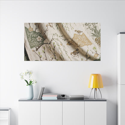 Silk Drape Canvas Art | Spring Japandi Japanese Pattern Art
