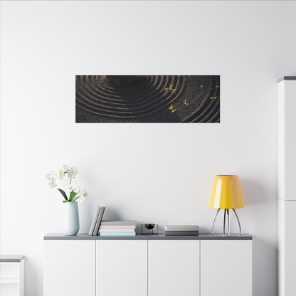 Rock Garden Shadow Zen Canvas Art | Bold Dark Japandi Art