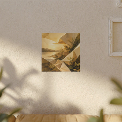 Golden Hour Paper Fold Canvas Art - Japandi Ma