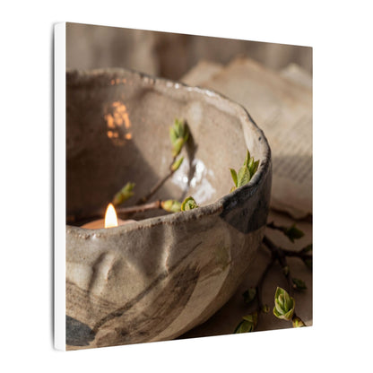 Candlelight Ceramic Bowl Canvas Art - Japandi Ma