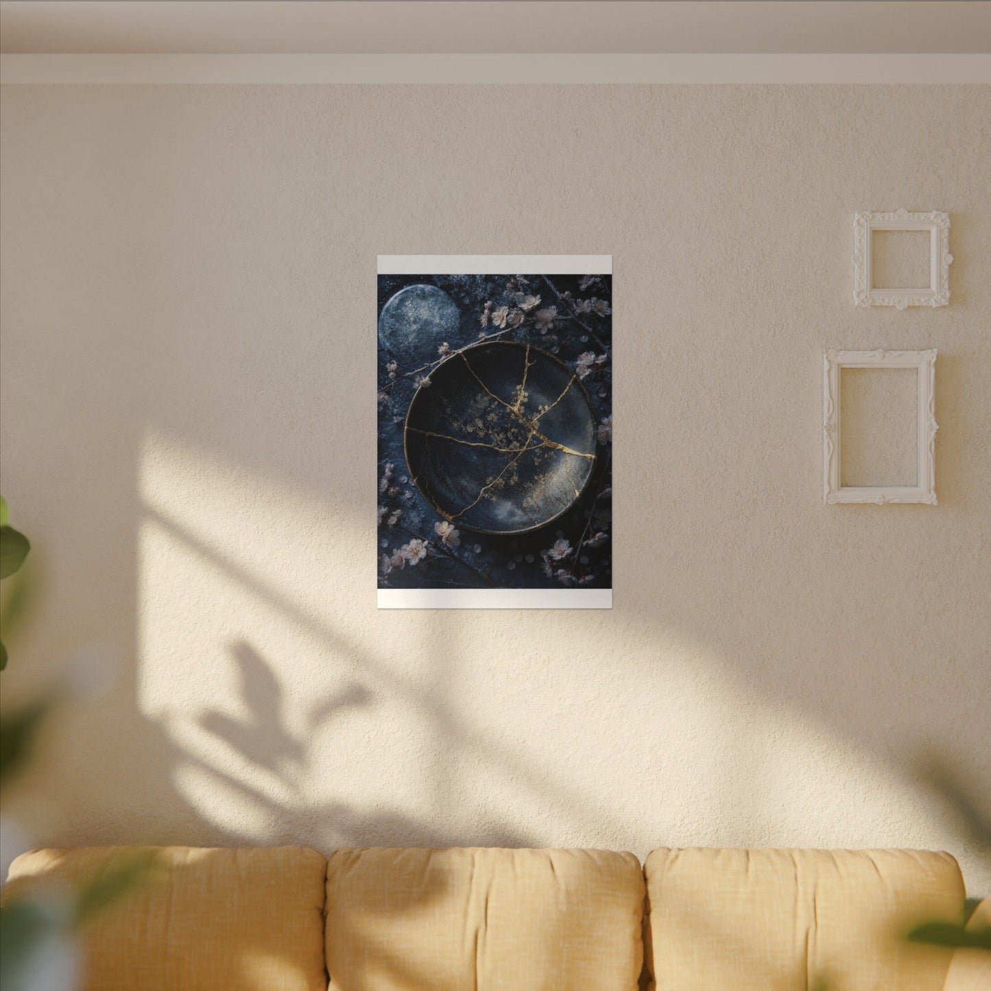 Cherry Blossom Winter Canvas Art | Kintsugi Philosophical Design