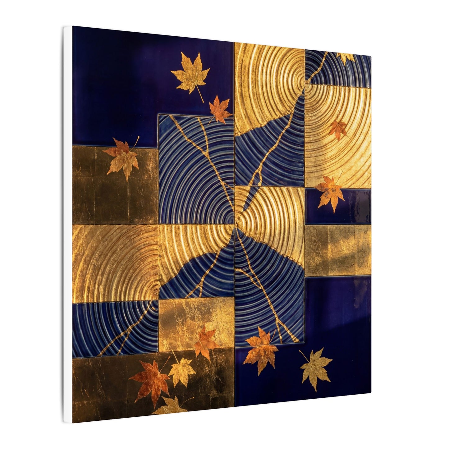 Autumn Water Ripple Crackle Gold Canvas Art | Artful Decor