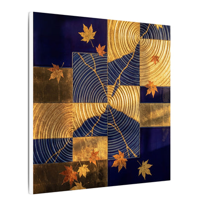 Autumn Water Ripple Crackle Gold Canvas Art | Artful Decor