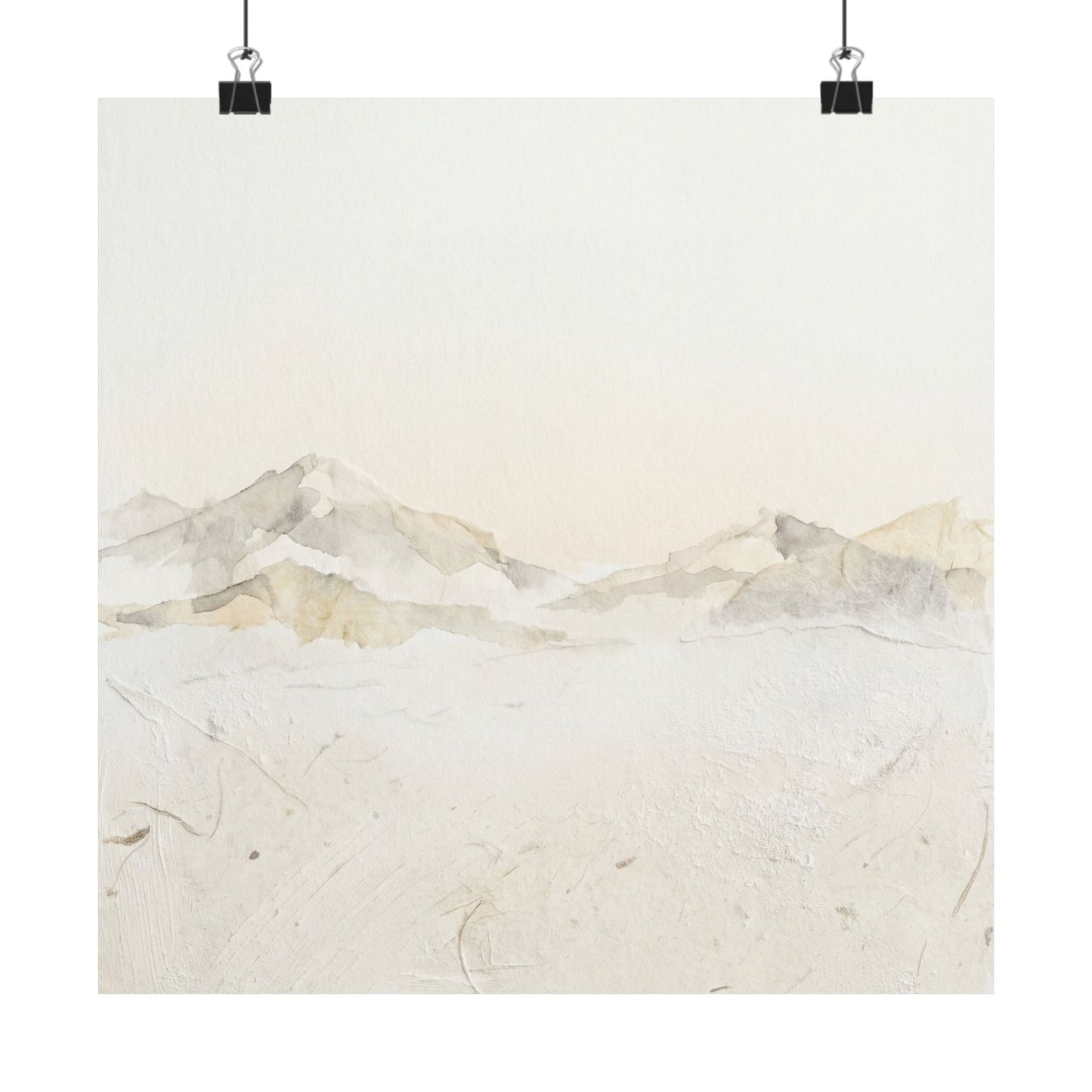 Winter Mountain Mist Texture Wall Art Print | Elegant Decor Art Print