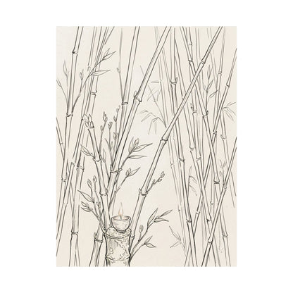 Bamboo Grove Wall Art Print | Spring Japandi Minimal Line Art