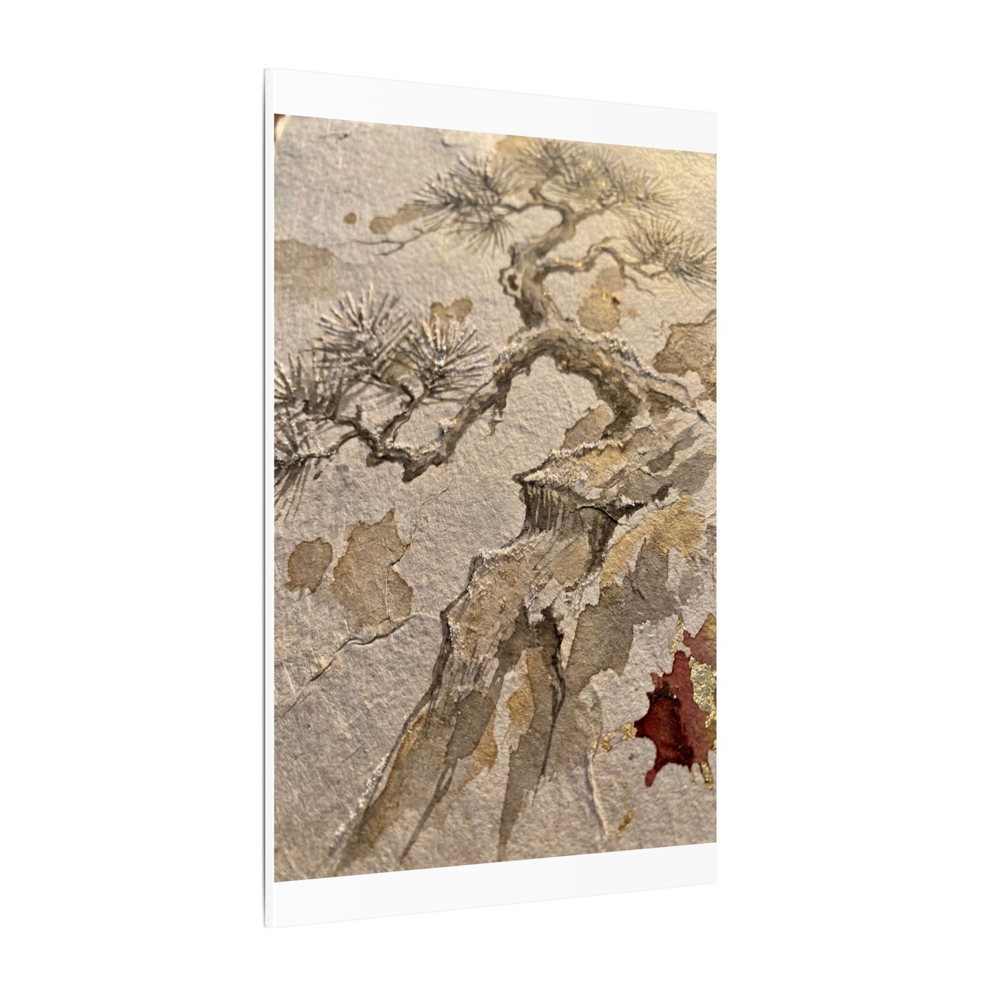 Pine Tree Canvas Art | Winter Japandi Japanese Pattern Art