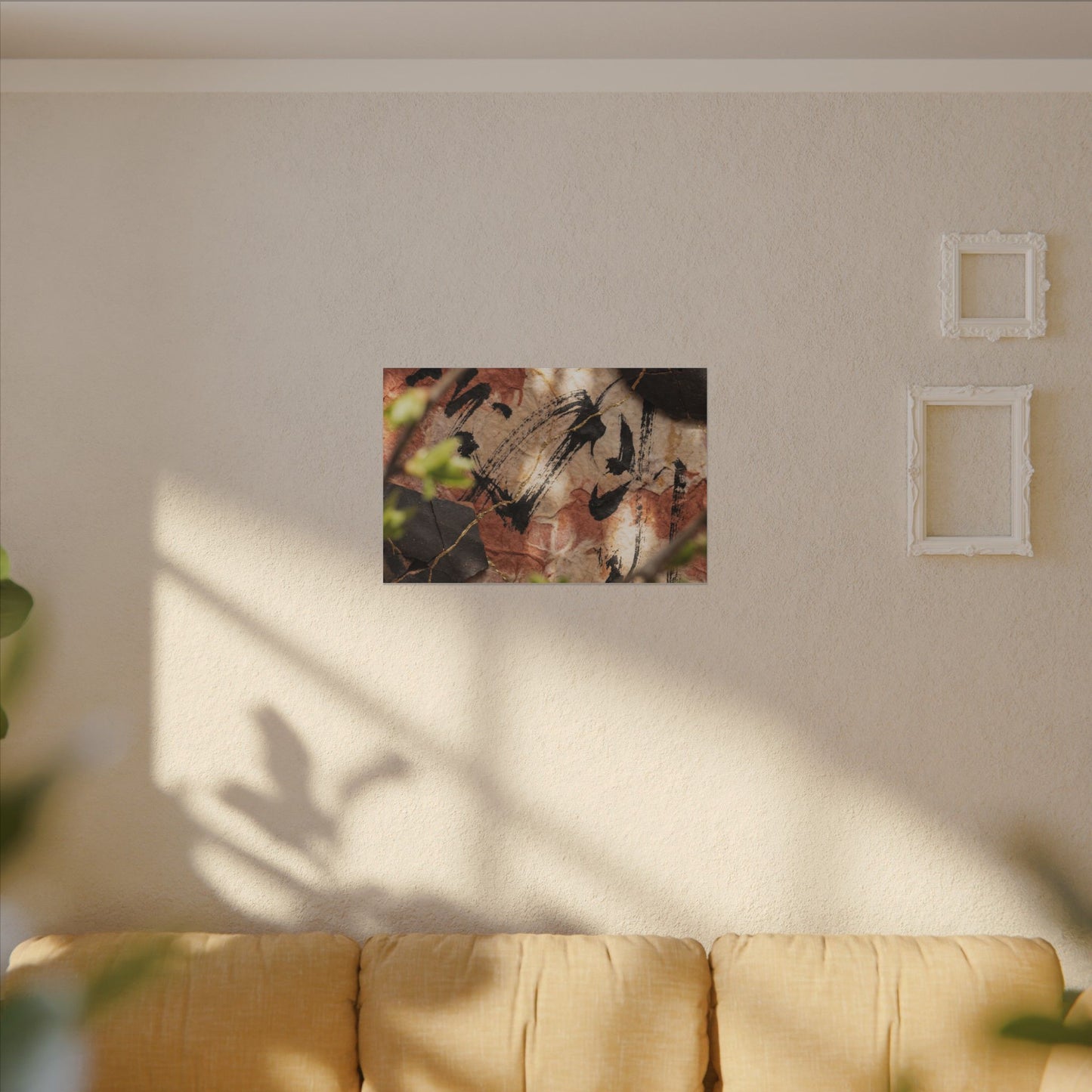 Datsuzoku Ink Brushstroke Canvas Art - Kintsugi Gold Repair