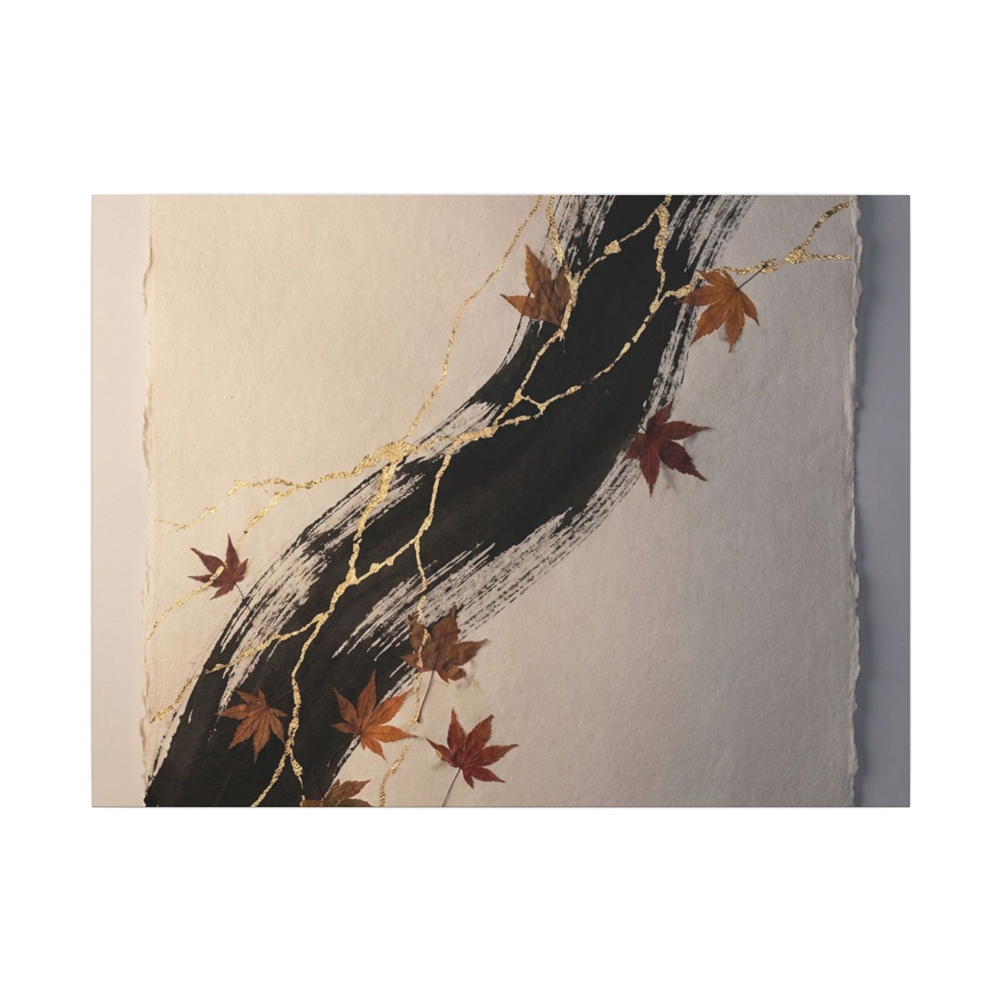 Dawn Ink Brushstroke Canvas Art - Kintsugi Ma