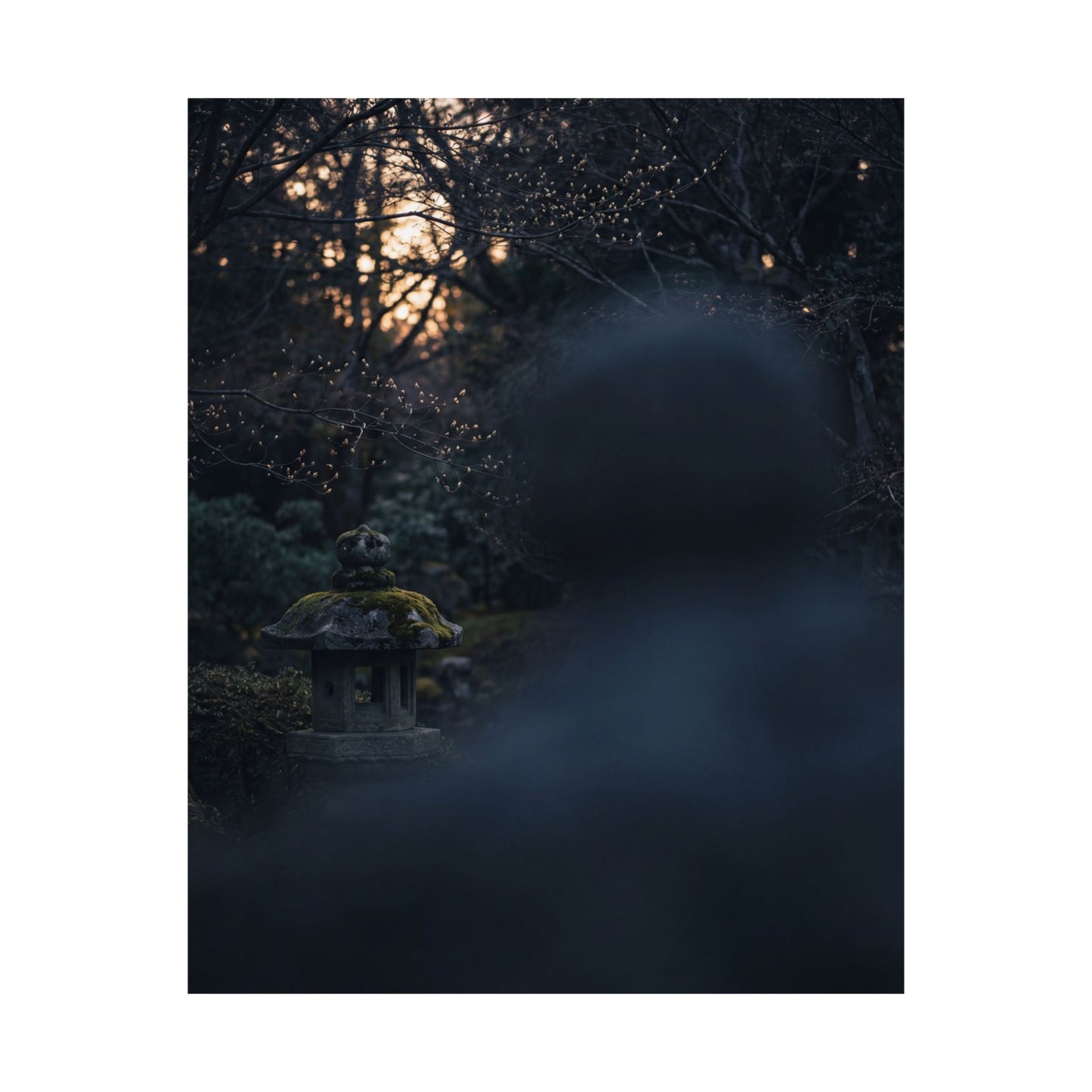 Spring Stone Lantern Moody Minimal Wall Art Print | Bold Decor