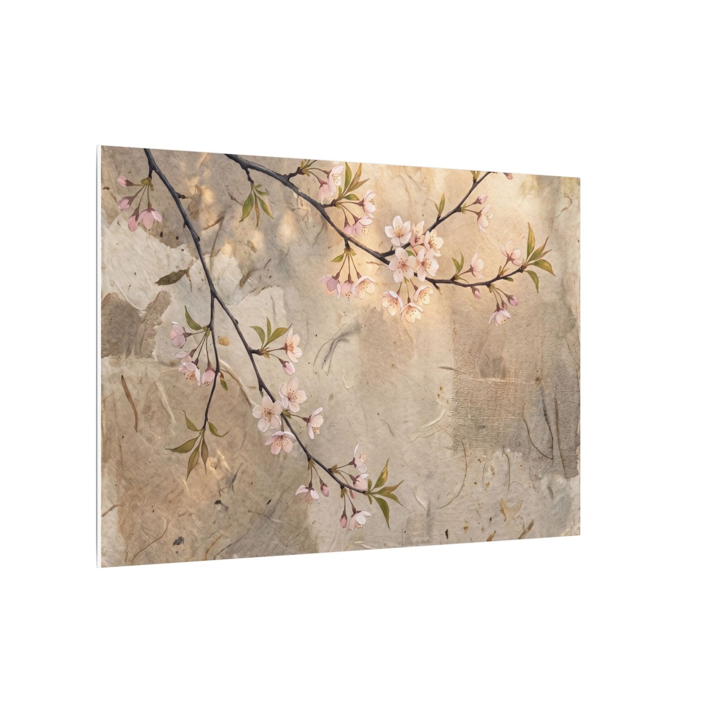 Summer Cherry Blossom Texture Canvas Art | Neutral Decor